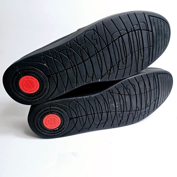 NEW FitFlop RALLY Glitz Canvas Skate Trainers Silver Black SIZE 10 - Picture 7 of 10